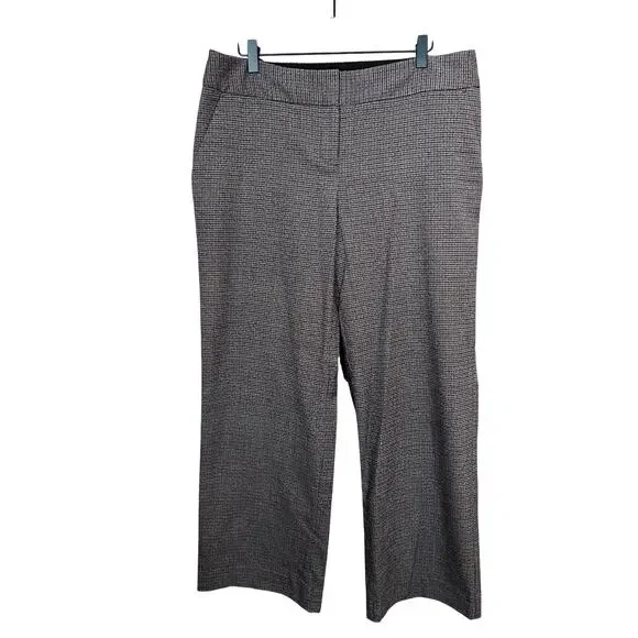 The Limited Cassidy Fit Brown Micro Houndstooth Stretch Dress Pants Sz 10 Short - Picture 1 of 7